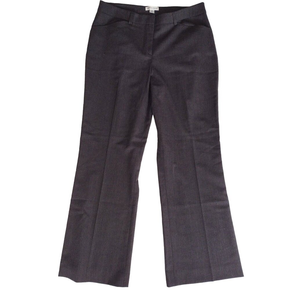 Pendleton Wool Blend Dress Pants 14 Vtg Gray Straight Leg Stretch Trousers L - Picture 2 of 10